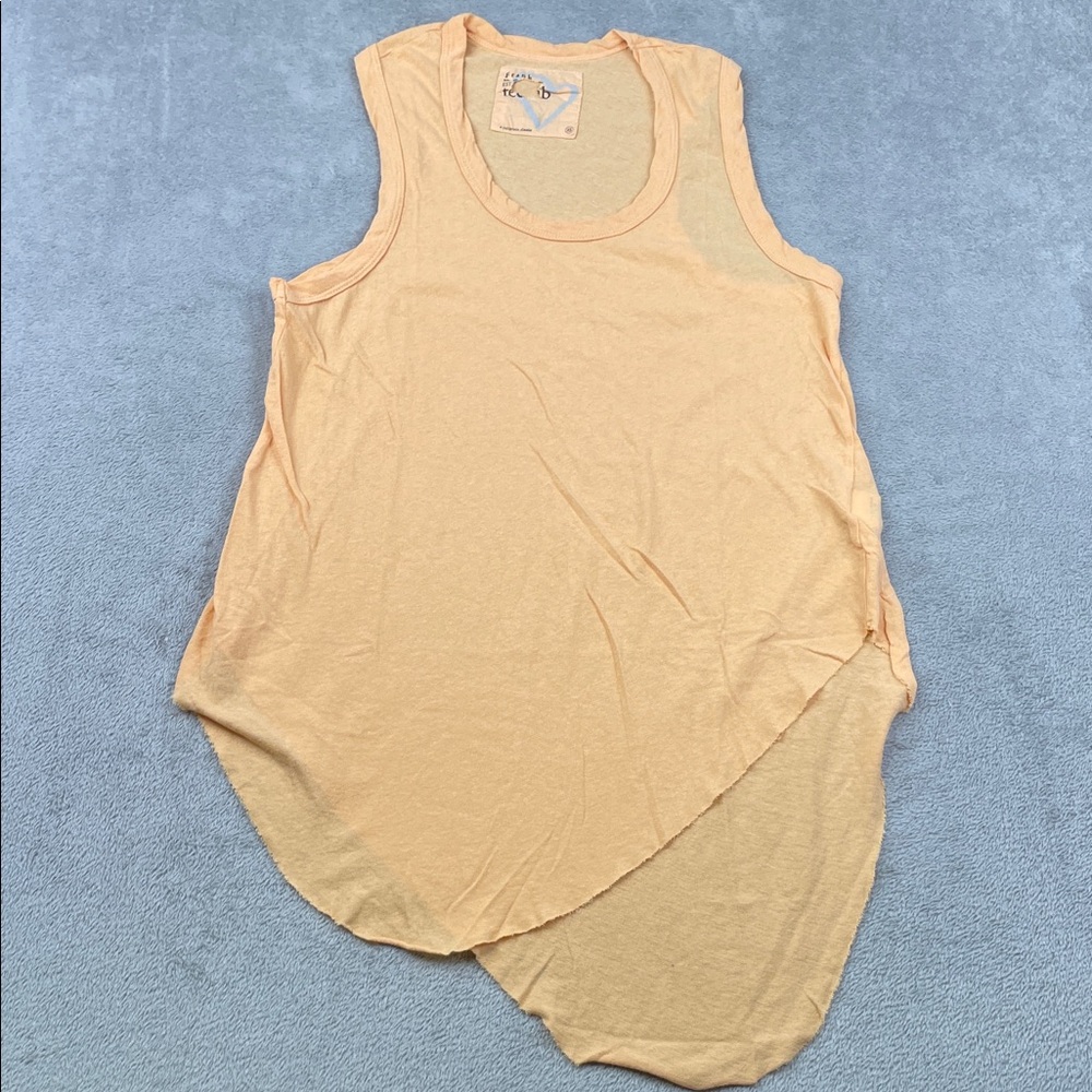 Frank & Eileen XS Orange 100% Cotton Curve Hem Tank‎ Top Tee Lab USA